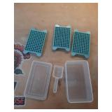 Mini Ice Cube Tray for Freezer: FDDBI Small Ice Trays for Freezer with Bin -  Easy Release Nugget Ice Tray - Crushed Ice Tray with Container (Missing one Piece) - Retail: $13