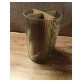 Better Homes & Gardens Green Glass Ribbed Hurricane Candle Holder, 8", Large, Living Room