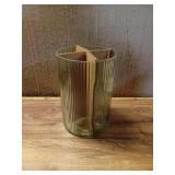 Better Homes & Gardens Green Glass Ribbed Hurricane Candle Holder, 8", Large, Living Room