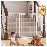 GROWNSY Baby Gate Dog Gate, Auto-Close Safety Metal Baby Gates for Stairs & Doorways, Extra Wide 29.5"-49", Height 30", Double Lock, Anti-Trip Pedal, Pressure Mounted and Double Door Swing Child Gate