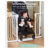 GROWNSY Baby Gate Dog Gate, Auto-Close Safety Metal Baby Gates for Stairs & Doorways, Extra Wide 29.5"-49", Height 30", Double Lock, Anti-Trip Pedal, Pressure Mounted and Double Door Swing Child Gate