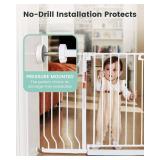 GROWNSY Baby Gate Dog Gate, Auto-Close Safety Metal Baby Gates for Stairs & Doorways, Extra Wide 29.5"-49", Height 30", Double Lock, Anti-Trip Pedal, Pressure Mounted and Double Door Swing Child Gate