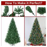 Retails for $140! ININ 8FT Prelit Christmas Spruce Artificial Tree with Led Lights, Lighted Christmas Tree Hinged Full Xmas Tree for Home Party Decoration,750 LED Lights,2168 Branch Tips, Metal Hinges