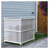 Enclo Privacy Screens ZP19008 Wilmington Vinyl No Dig Privacy Fence Screen Kit, 36in W x 48in H, White, 2 Panels
