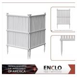 Enclo Privacy Screens ZP19008 Wilmington Vinyl No Dig Privacy Fence Screen Kit, 36in W x 48in H, White, 2 Panels