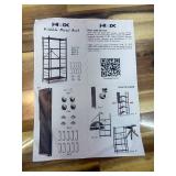 Himix Storage Shelves with 20 Hooks, 5-Tier Collapsible Organization Storage Rack Bookshelf Folding Pantry Shelves Cube Shelf Wire Shelving Holds 440 Ibs for Garage Kitchen Room, Black