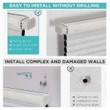 Joydeco No Tools No Drill Window Blinds for Indoor Windows, Blackout Shades Cellular Shades Cordless, No Drill Blinds for Windows, Window Shades for Home, Bedrooms, Doors (White, 30" W x 64" H)