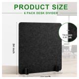 Kisston 6 Pack Acoustic Desk Divider Desk Partition 24 x 24" Stand Up Freestanding Desk Privacy Panel Noise and Visual Distractions Reducing Table Divider for Student Reception Area Office(Dark Gray)