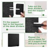 Kisston 6 Pack Acoustic Desk Divider Desk Partition 24 x 24" Stand Up Freestanding Desk Privacy Panel Noise and Visual Distractions Reducing Table Divider for Student Reception Area Office(Dark Gray)