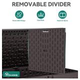 Retails for $210! YITAHOME 180 Gallon Extra Large Deck Box, Double-Wall Resin Outdoor Storage Box with Flexible Divider for Patio Cushions Pool Supplies Garden Tools, 990 lbs Load Capacity, Lockable (