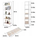 Retails for $140! Crofy No Assembly Folding Bookshelf for Living Room, 5 Tier White Collapsible Book Shelf for Home Office, Portable Bookcase Storage Organizer