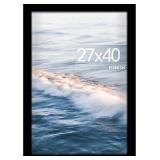27x40 Poster Frame Black, 27x40 inch Movie Poster Frame with HD Plexiglass Durable and Scratch-proof for Horizontal or Vertical Wall Mounting, 1 Pack