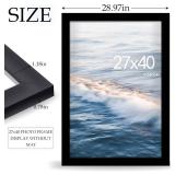 27x40 Poster Frame Black, 27x40 inch Movie Poster Frame with HD Plexiglass Durable and Scratch-proof for Horizontal or Vertical Wall Mounting, 1 Pack