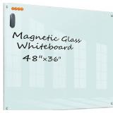 Retails for $108! Magnetic Glass Dry-Erase Board, 36"x48" Frameless Glass Magnetic Whiteboard Surface Wall Mounted for Office, Classroom & Home