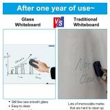 Retails for $108! Magnetic Glass Dry-Erase Board, 36"x48" Frameless Glass Magnetic Whiteboard Surface Wall Mounted for Office, Classroom & Home