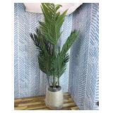 5ft Artificial Palm Tree Indoor with LED Fairy Lights & White Planter - Lifelike Faux Tropical Areca Palm Plant with Realistic Trunk & Adjustable Branches for Home Office Living Room Corner Decor