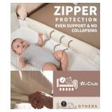 AirClub Bassinet Bedside Sleeper, Baby Crib for Newborn, Baby Bassinets Bedside Sleeper with 4 Auto-Lock & Adjustable Height, Breathable Mesh & Mattress, Bedside Bassinet