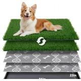 LOOBANI Large Dog Grass Pad with Tray - 35x23in Dog Litter Box with 2 Artificial Grass Patch + 2 Washable Pee Pads - Potty Tray for Balcony Apartment Indoor Outddor Use