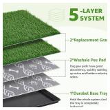 LOOBANI Large Dog Grass Pad with Tray - 35x23in Dog Litter Box with 2 Artificial Grass Patch + 2 Washable Pee Pads - Potty Tray for Balcony Apartment Indoor Outddor Use