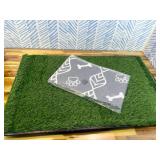 LOOBANI Large Dog Grass Pad with Tray - 35x23in Dog Litter Box with 2 Artificial Grass Patch + 2 Washable Pee Pads - Potty Tray for Balcony Apartment Indoor Outddor Use