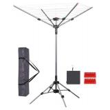 STORAGE MANIAC Outdoor Umbrella Drying Rack, 8 Lines with 82 Feet Drying Space, Steel Frame & Adjustable Height, 4-arm Umbrella Clothesline for Laundry, Collapsible Clothes Drying Rack for Backyard