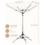 STORAGE MANIAC Outdoor Umbrella Drying Rack, 8 Lines with 82 Feet Drying Space, Steel Frame & Adjustable Height, 4-arm Umbrella Clothesline for Laundry, Collapsible Clothes Drying Rack for Backyard