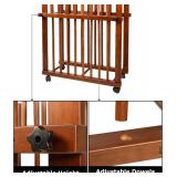 DJAR Double Art Storage Rack, Wooden Canvas Storage, Artist Storage with Four Caster Wheels Can Well Hold Up to Drawing Boards, Art Prints Panels, Artworks, Gallery