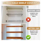 Retails for $122! Hoolerry 5 Pcs Wire Shelf Covers Foamed PVC Wire Rack Covers for Removable Closet (Not Wood) Pantry Shelves for Cabinet Bathroom Kitchen Shelving Decoration(Dark Wood Color,32x12inch