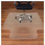 AiBOB Office Chair Mat for Hardwood Floor, 45 X 53 inches, Hard Floor Chair Mats Under Computer Desk, Easy Glide for Rolling Chairs, No Curling
