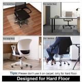 AiBOB Office Chair Mat for Hardwood Floor, 45 X 53 inches, Hard Floor Chair Mats Under Computer Desk, Easy Glide for Rolling Chairs, No Curling