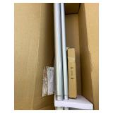 1 Inch Silver Double Curtain Rods for Windows 66 to 120 Inches(5.5-10ft), USFOOK Adjustable Heavy Duty Drapery Rods, Telescoping Dual Curtain Rod with Translucent Finials, Wall Mounted