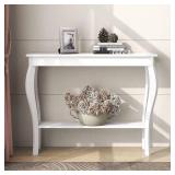 ChooChoo Narrow Console Table, Chic Accent Sofa Table, Entryway Table, White
