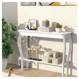 ChooChoo Narrow Console Table, Chic Accent Sofa Table, Entryway Table, White