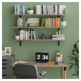 Retails for $119! Wallniture Forme 48 inch Long x 10 in Deep Rustic Floating Shelves for Wall Storage, Wall Bookshelf for Living Room Decor, Kitchen, Office Floating Shelf, Set of 3, Burnt, Wood