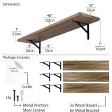 Retails for $119! Wallniture Forme 48 inch Long x 10 in Deep Rustic Floating Shelves for Wall Storage, Wall Bookshelf for Living Room Decor, Kitchen, Office Floating Shelf, Set of 3, Burnt, Wood