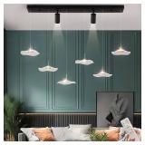 Retails for $107! Siittoo Modern Chandeliers for Dining Room, 40in Dimmable LED Pendant Lights Kitchen Island with Remote Control, Adjustable Height Kitchen Island Lighting Fixture with Spotlights(34W