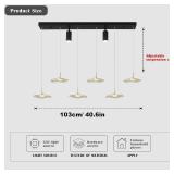 Retails for $107! Siittoo Modern Chandeliers for Dining Room, 40in Dimmable LED Pendant Lights Kitchen Island with Remote Control, Adjustable Height Kitchen Island Lighting Fixture with Spotlights(34W