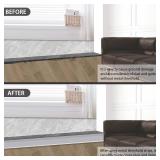 Gaahing Aluminum Floor Transition Threshold Strip, Bridge The Height Gap Between 0.5cm to 1.3cm for Doorway, Threshold, Transition Between Tile and Laminate Planks (0.9m x 10cm, Matte Silver)