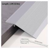 Gaahing Aluminum Floor Transition Threshold Strip, Bridge The Height Gap Between 0.5cm to 1.3cm for Doorway, Threshold, Transition Between Tile and Laminate Planks (0.9m x 10cm, Matte Silver)