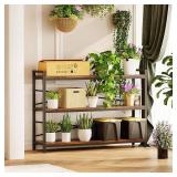 Retails for $120! 3 Tier Bookcase 47.24" Width, Long Industrial Book Shelf, Vintage Wooden Large Book Shelf for Home Living Room Bedroom Office Storage(Vintage)
