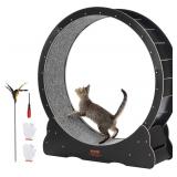 Retails for $136! VEVOR 43.3" Large Cat Treadmill Wheel for Indoor Cats, Cat Running Wheel with Detachable Carpet & Cat Teaser for Running/Walking/Training, Suitable for Most Cats
