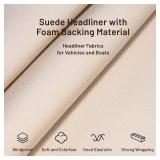 Auto Headliner Fabric 96" L 60" W Mesh Type with Foam Backing - Tube Packaging - Beige Interior Replacement Material for Car/Truck/SUV/RV Roof - Home Repair/DIY Headliner Material