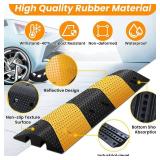Speed Bumps for Road, 2 Pack 39.3" Rubber Speed Bumps, 2 Channel Total 78.7