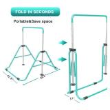 Retails for $115! KidoGym Gymnastics Bar, Gymnastic Bar for Kids for Home, Foldable Gymnastics Training Bars with Adjustable Height, Expandable Folding Horizontal Kip Bar