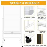 Retails for $103! H-Qprobd Magnetic Whiteboard Mobile Dry Erase Board with Stand 40"x28" Double Side Rolling Whiteboards on Wheels for Home, Office & School