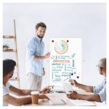 Retails for $103! H-Qprobd Magnetic Whiteboard Mobile Dry Erase Board with Stand 40"x28" Double Side Rolling Whiteboards on Wheels for Home, Office & School