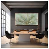 Retails for $170! Framed Canvas Prints Gold Line Poster Abstract Wall Ar Green Pictures Wall Decor 29"x 58" Modern Artwork Large Wall Decorations for Living Room Home