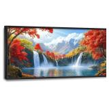 exroozy Autumn Waterfall Large Wall Art 30"x60"