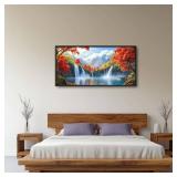exroozy Autumn Waterfall Large Wall Art 30"x60"