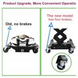 Retails for $159! Garvee 450 Lbs Capacity Low Profile Transmission Jack with Safety Straps, 7-23 Inch Lift Range, Heavy Duty Auto Repair Lifting Jack with 4 Wheels for for Smaller Vehicles, Black